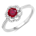Flower Diamond Halo Ring