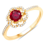Flower Diamond Halo Ring