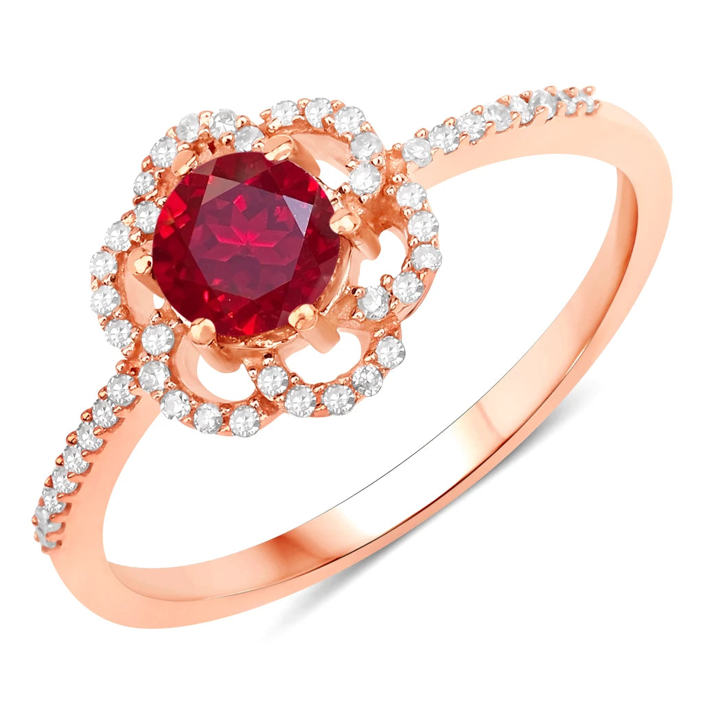 Flower Diamond Halo Ring