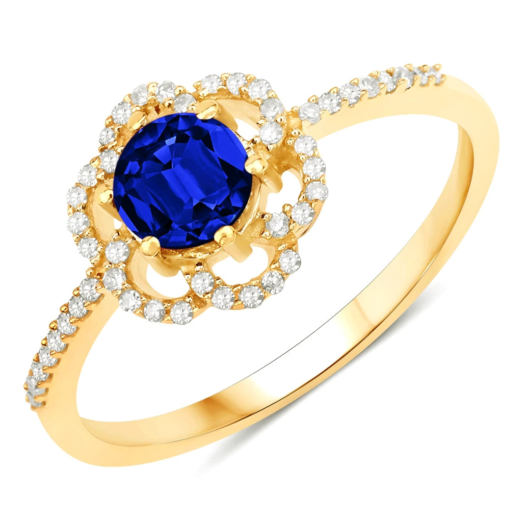 Flower Diamond Halo Ring