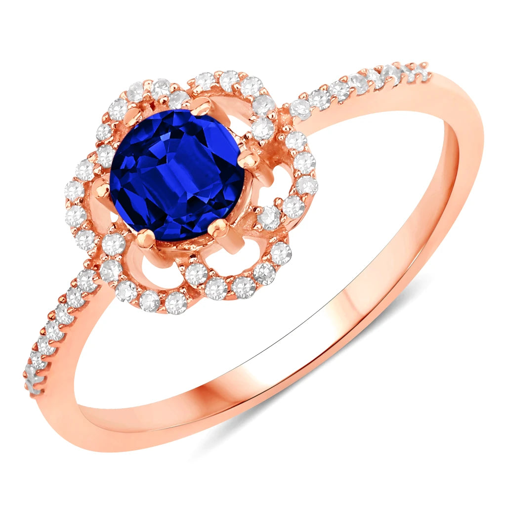 Flower Diamond Halo Ring