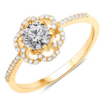 Flower Diamond Halo Ring