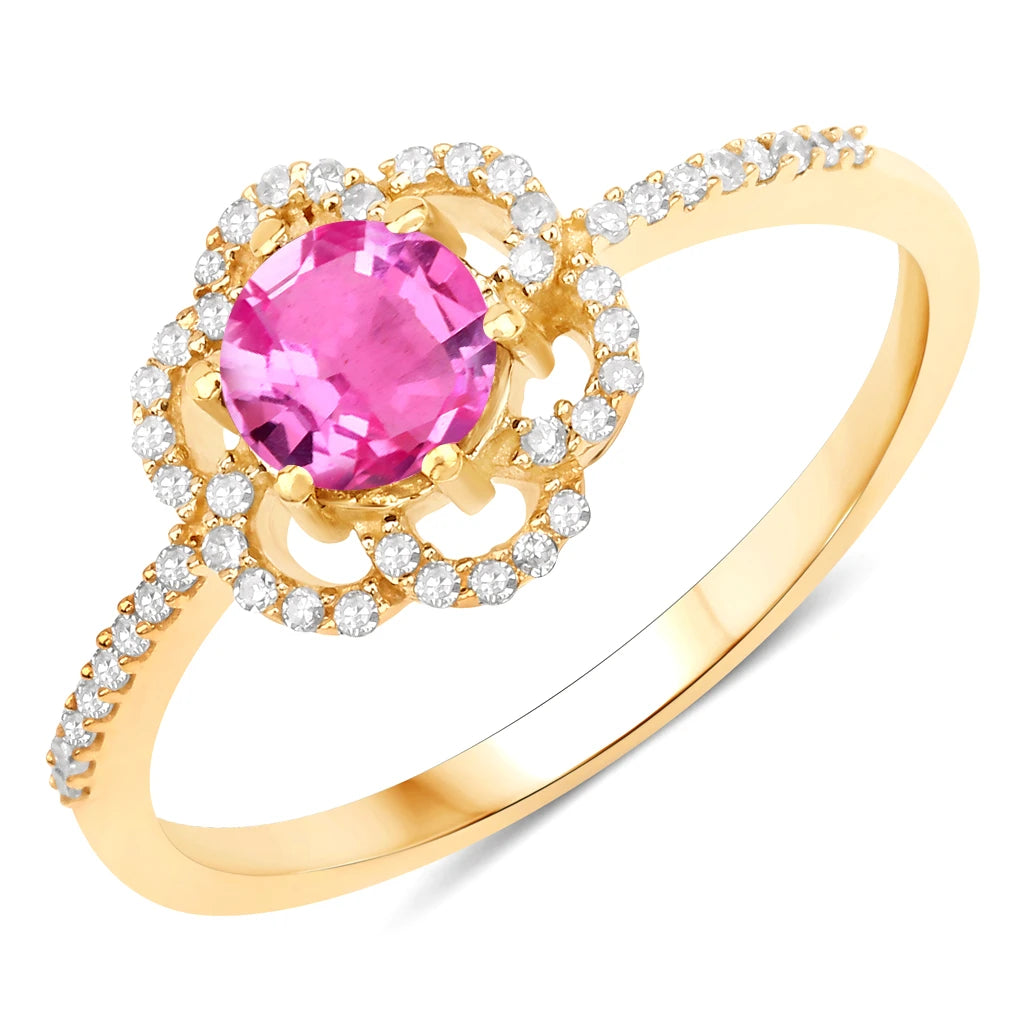 Flower Diamond Halo Ring