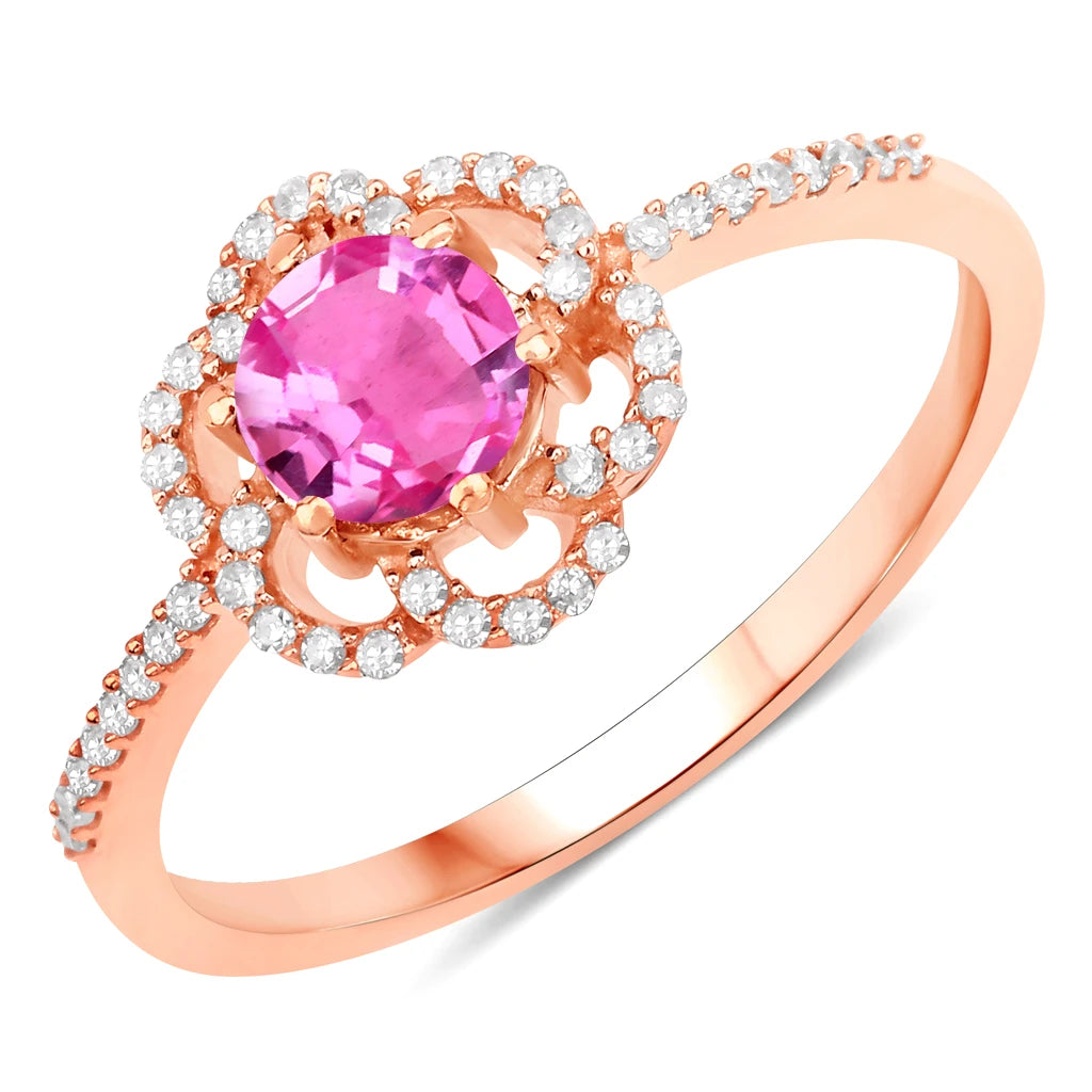 Flower Diamond Halo Ring