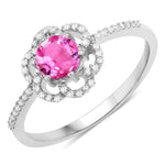 Flower Diamond Halo Ring