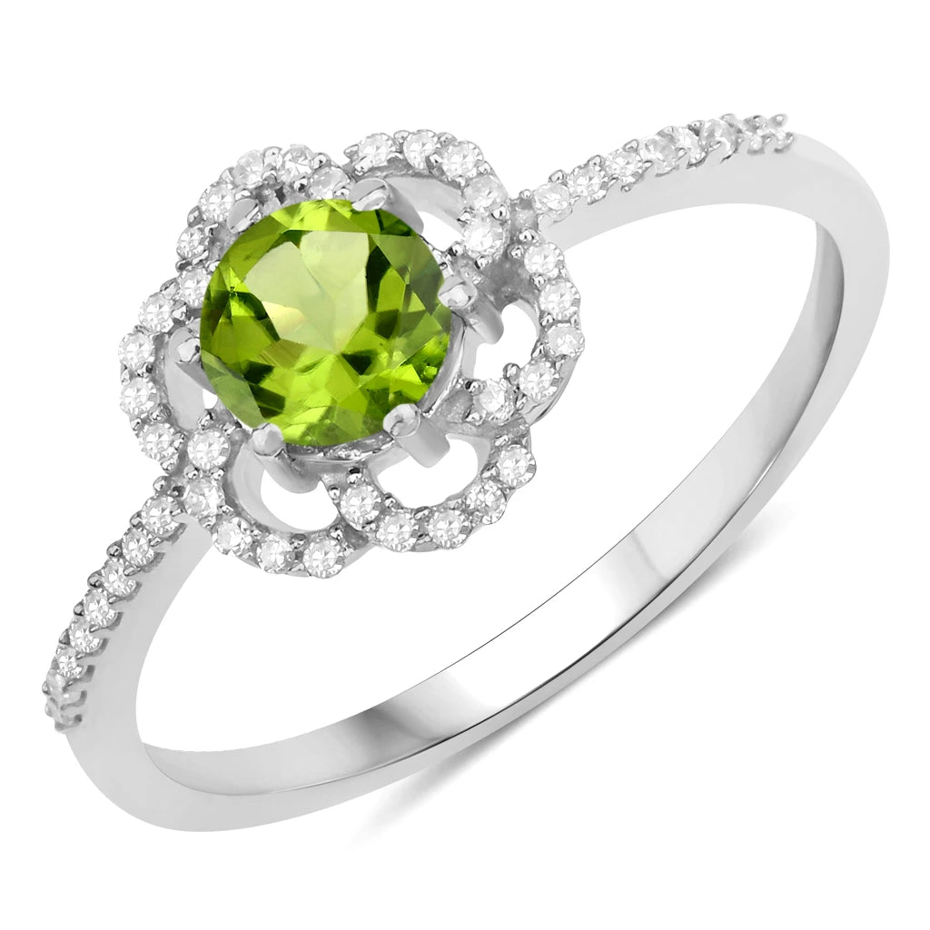 Flower Diamond Halo Ring