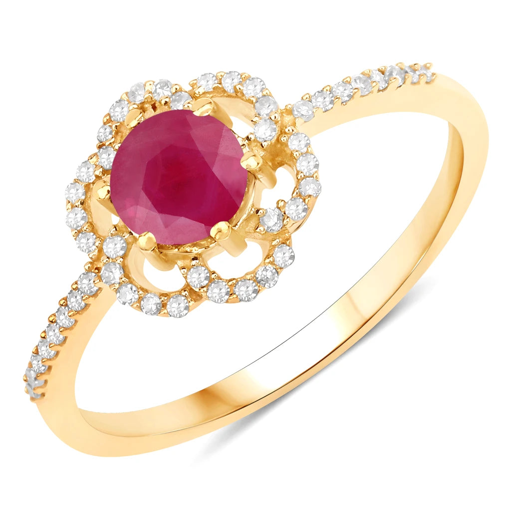 Flower Diamond Halo Ring