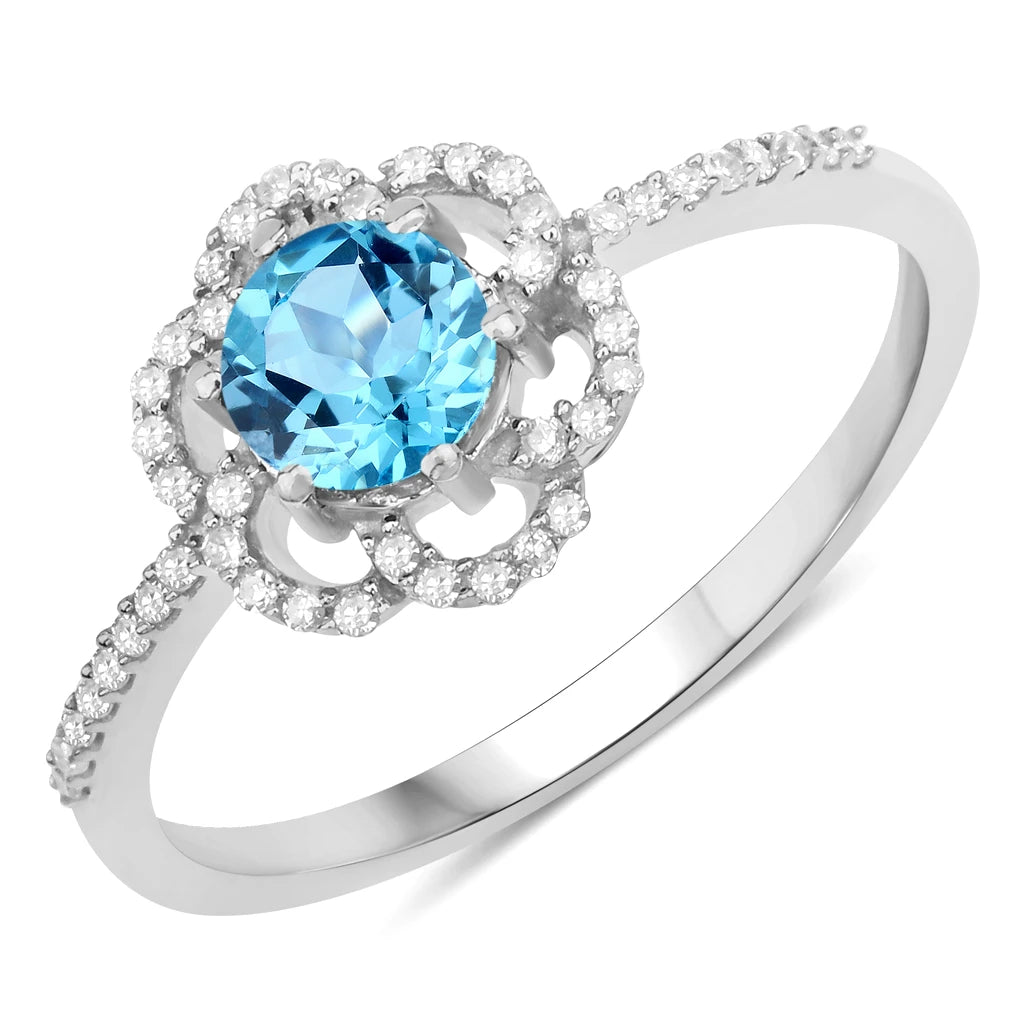 Flower Diamond Halo Ring