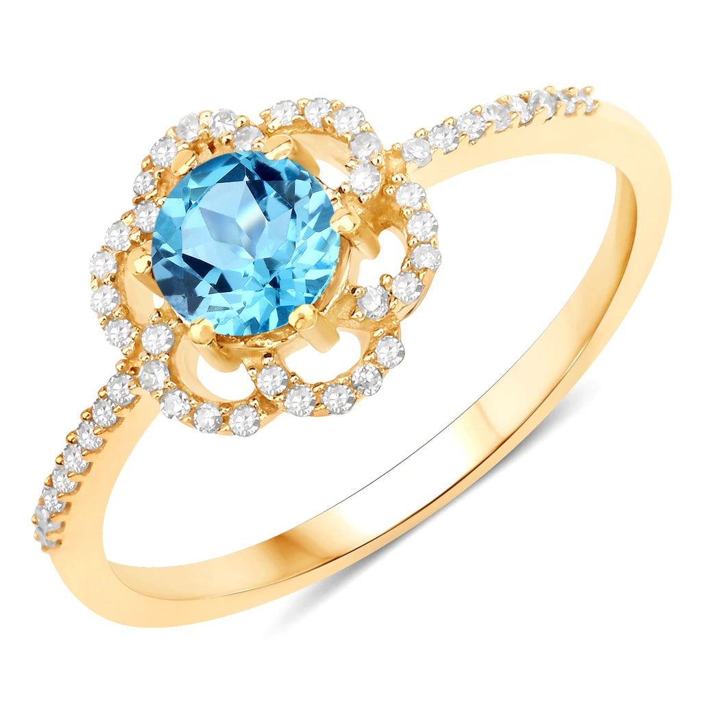 Flower Diamond Halo Ring