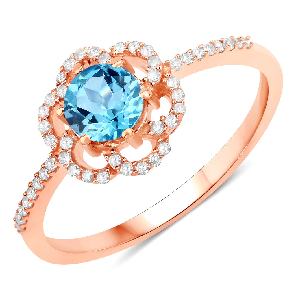 Flower Diamond Halo Ring