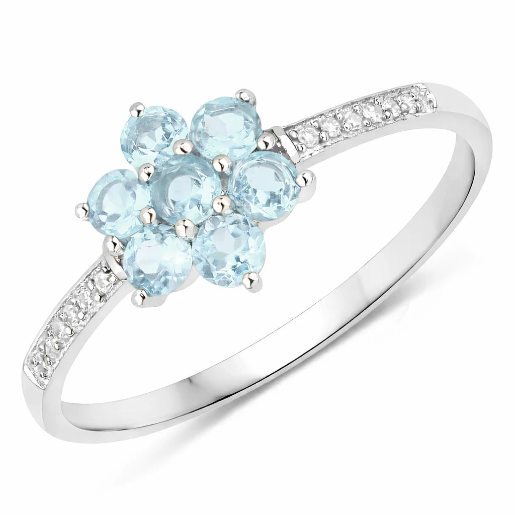 Dainty Flower Diamond Accent B Ring
