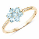 Dainty Flower Diamond Accent B Ring