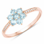 Dainty Flower Diamond Accent B Ring
