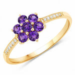 Dainty Flower Diamond Accent B Ring