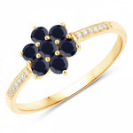 Dainty Flower Diamond Accent B Ring