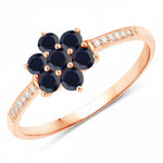 Dainty Flower Diamond Accent B Ring