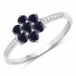 Dainty Flower Diamond Accent B Ring