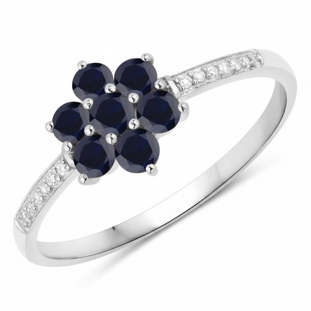 Dainty Flower Diamond Accent B Ring