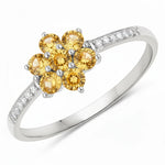 Dainty Flower Diamond Accent B Ring