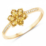 Dainty Flower Diamond Accent B Ring