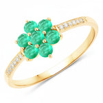 Dainty Flower Diamond Accent B Ring