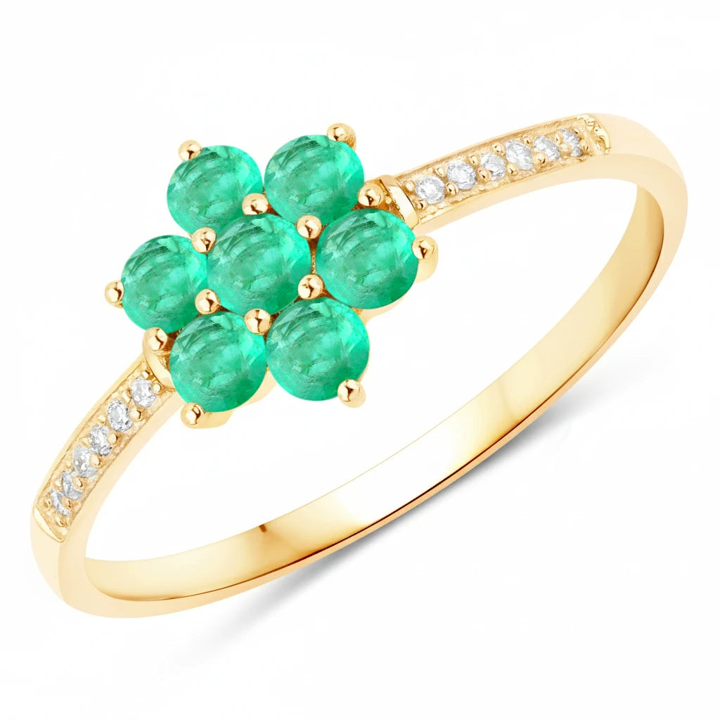 Dainty Flower Diamond Accent B Ring