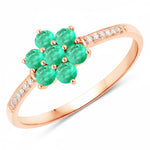 Dainty Flower Diamond Accent B Ring