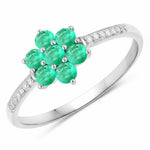 Dainty Flower Diamond Accent B Ring