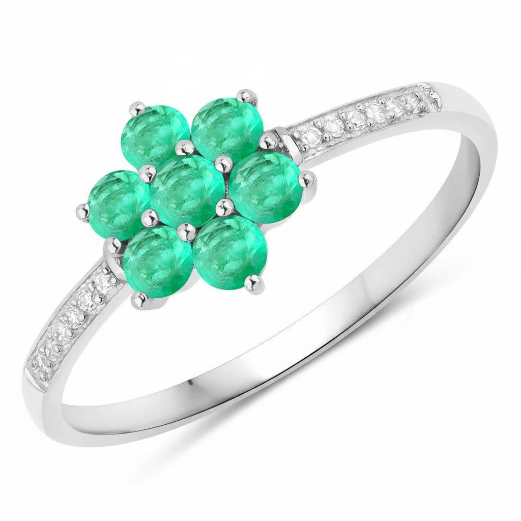 Dainty Flower Diamond Accent B Ring