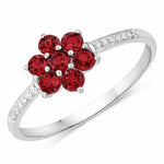 Dainty Flower Diamond Accent B Ring