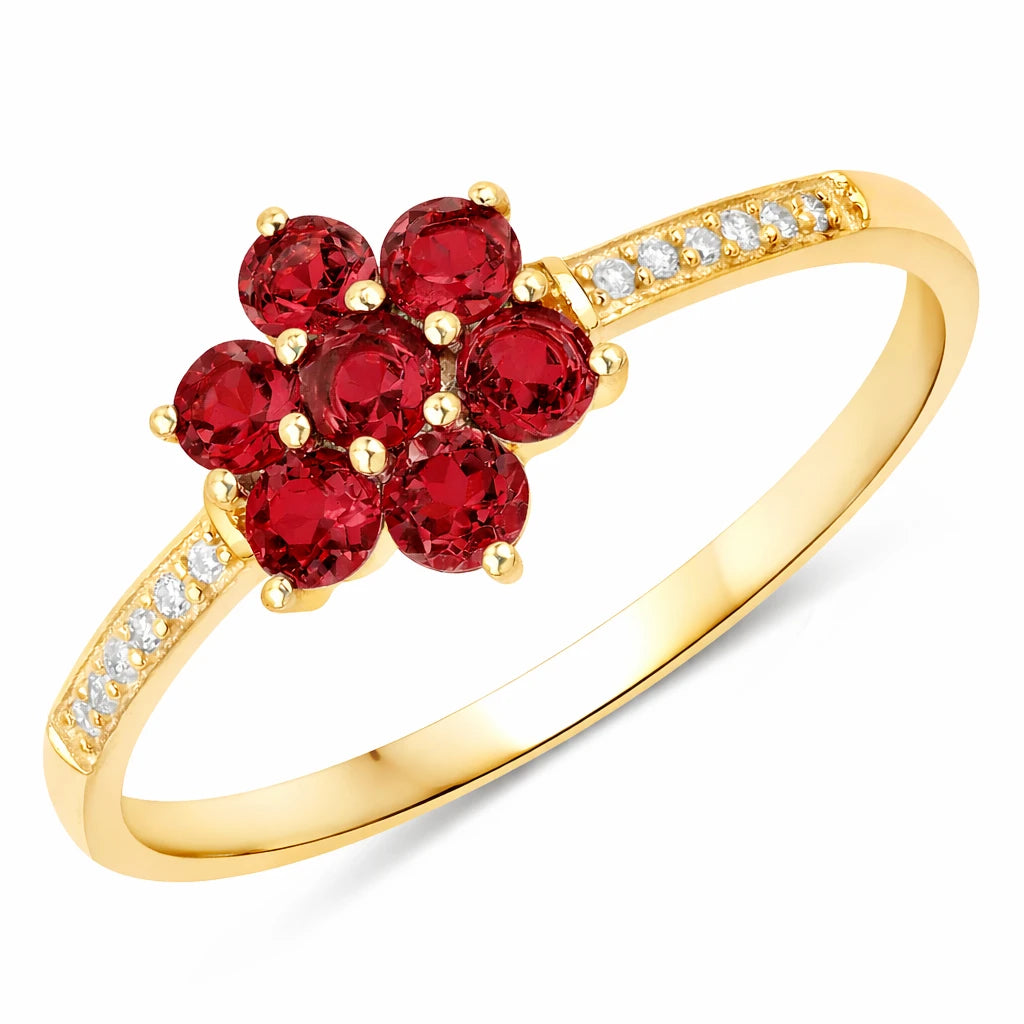 Dainty Flower Diamond Accent B Ring