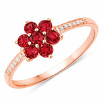 Dainty Flower Diamond Accent B Ring