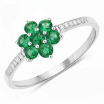 Dainty Flower Diamond Accent B Ring