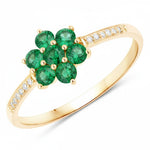 Dainty Flower Diamond Accent B Ring