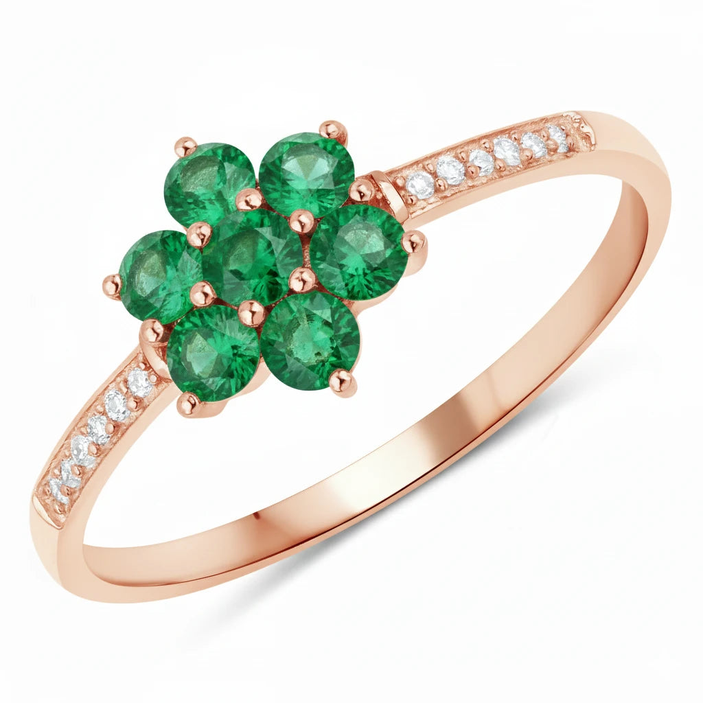 Dainty Flower Diamond Accent B Ring