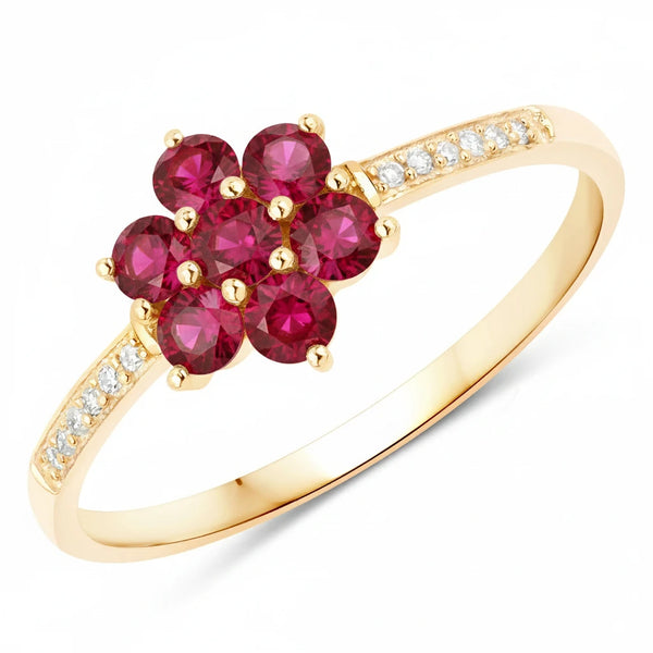 Dainty Flower Diamond Accent B Ring