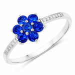 Dainty Flower Diamond Accent B Ring