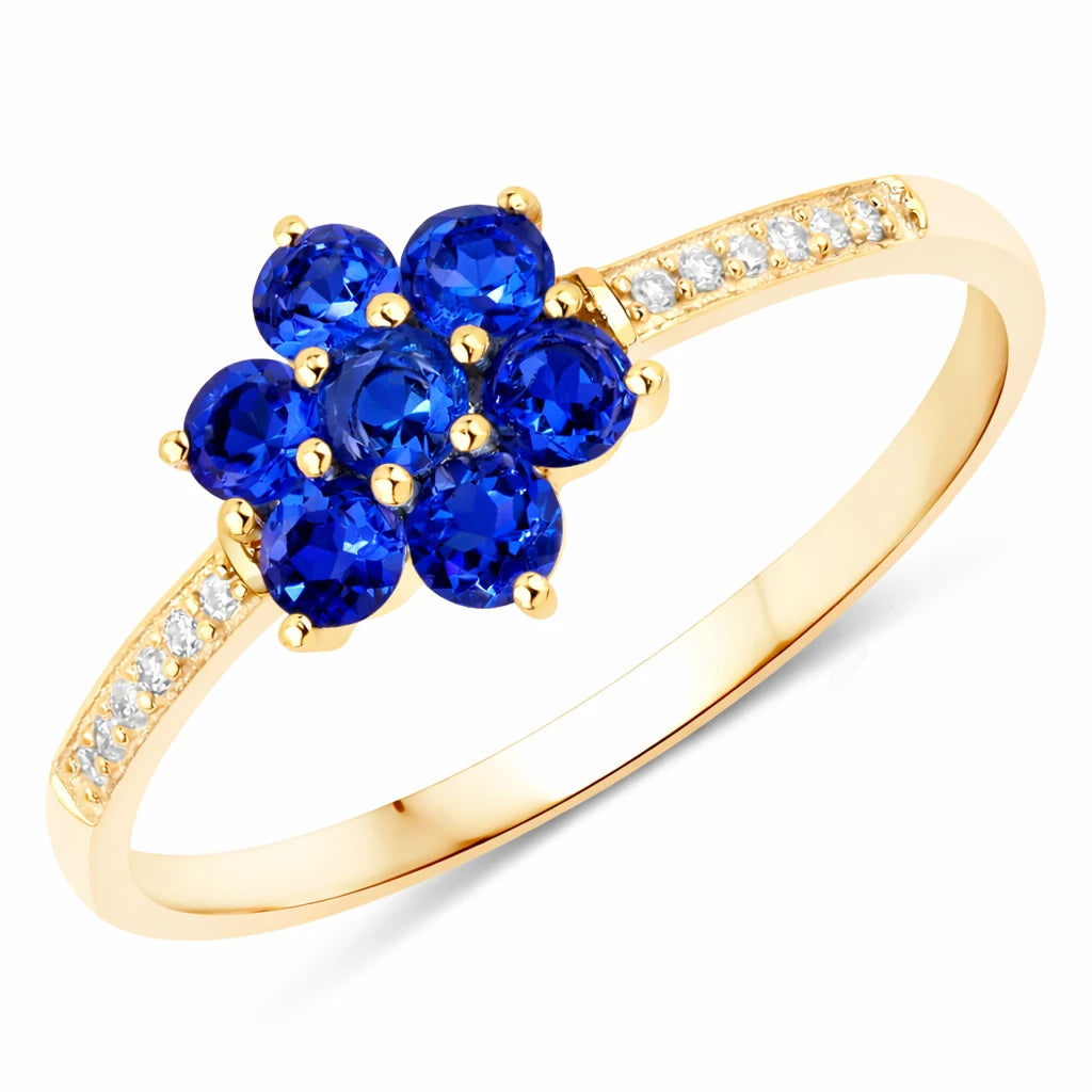 Dainty Flower Diamond Accent B Ring