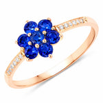 Dainty Flower Diamond Accent B Ring