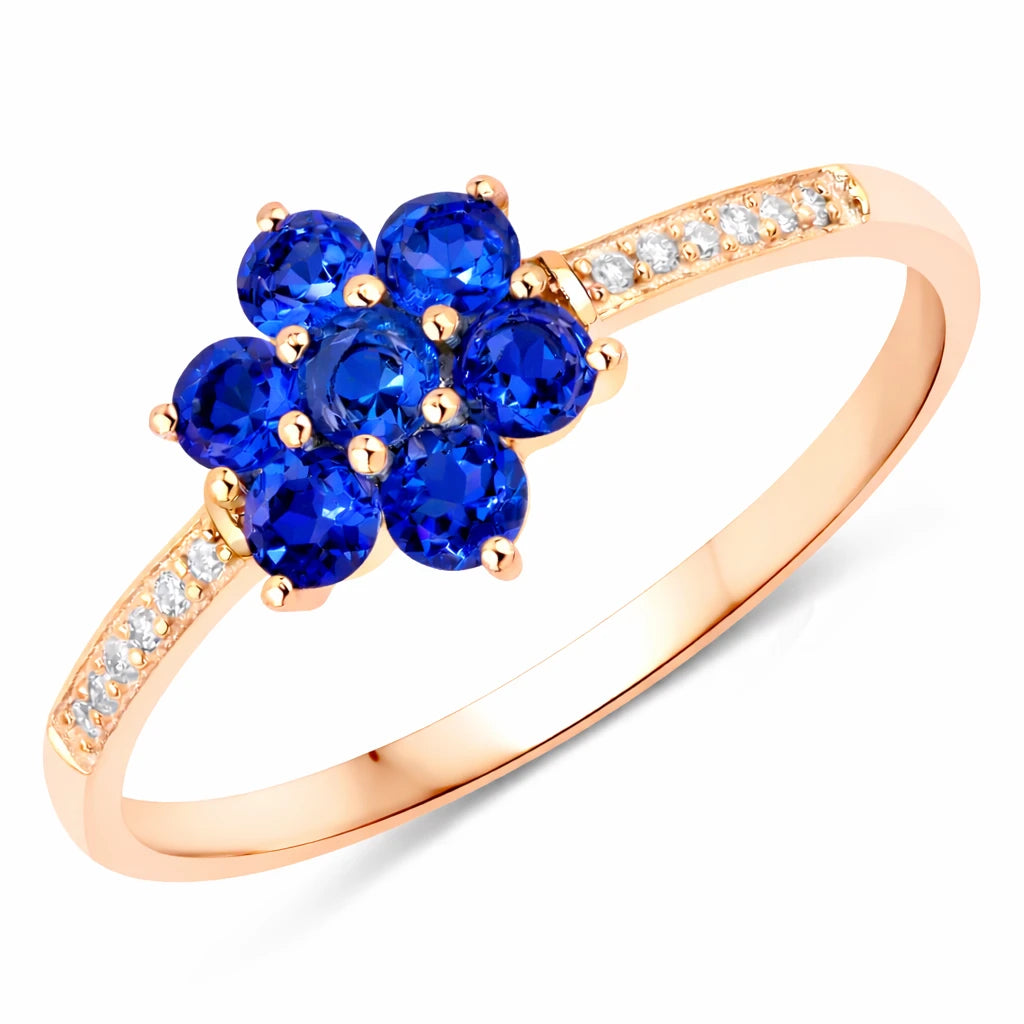 Dainty Flower Diamond Accent B Ring