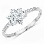 Dainty Flower Diamond Accent B Ring