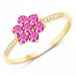 Dainty Flower Diamond Accent B Ring