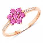 Dainty Flower Diamond Accent B Ring