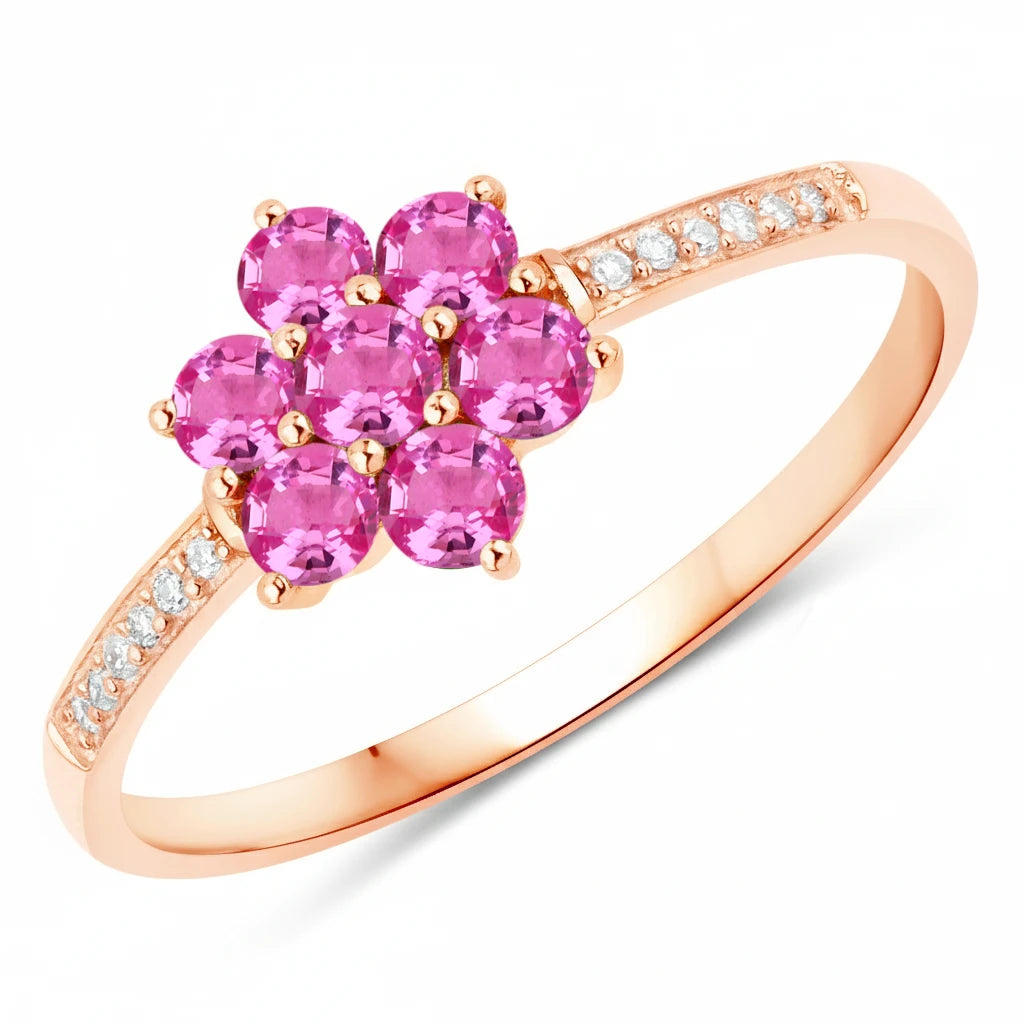 Dainty Flower Diamond Accent B Ring