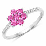 Dainty Flower Diamond Accent B Ring