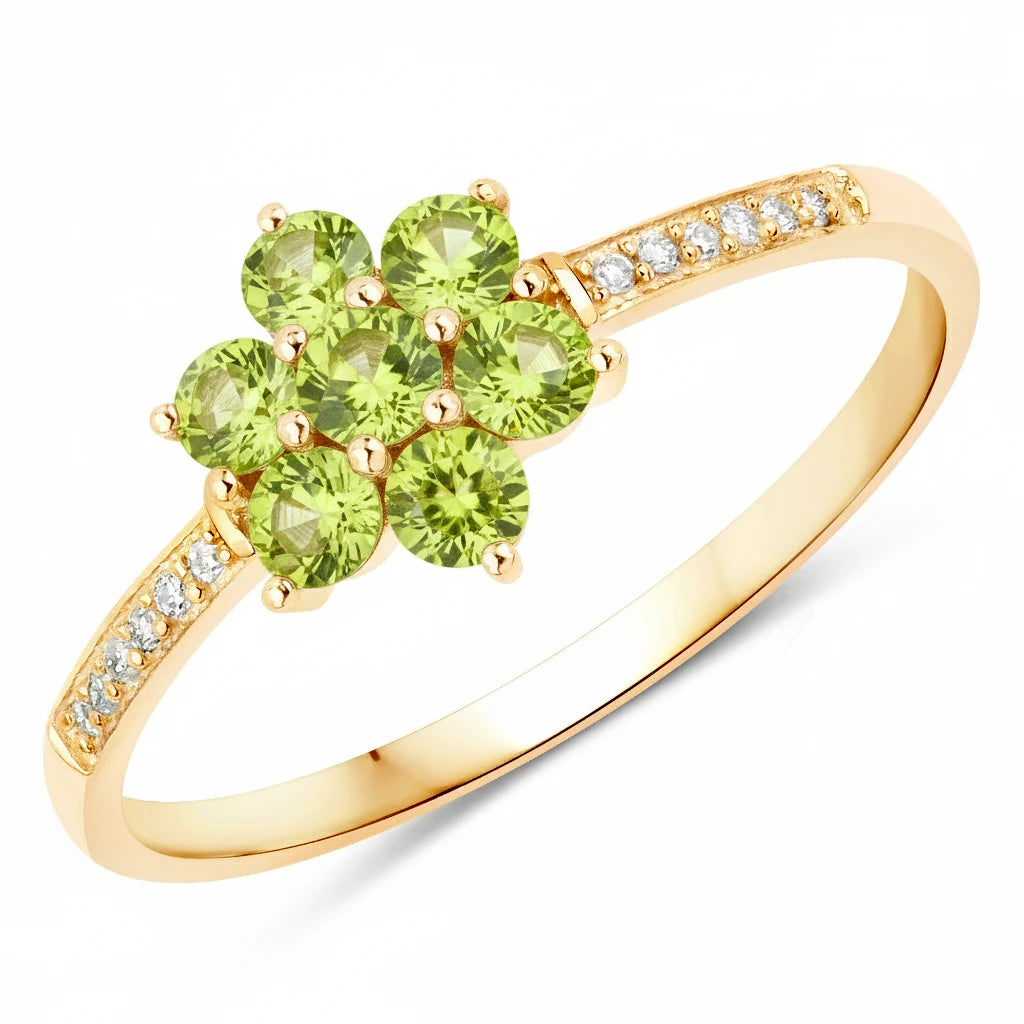 Dainty Flower Diamond Accent B Ring