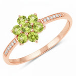 Dainty Flower Diamond Accent B Ring