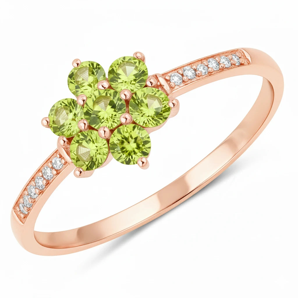 Dainty Flower Diamond Accent B Ring