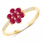 Dainty Flower Diamond Accent B Ring