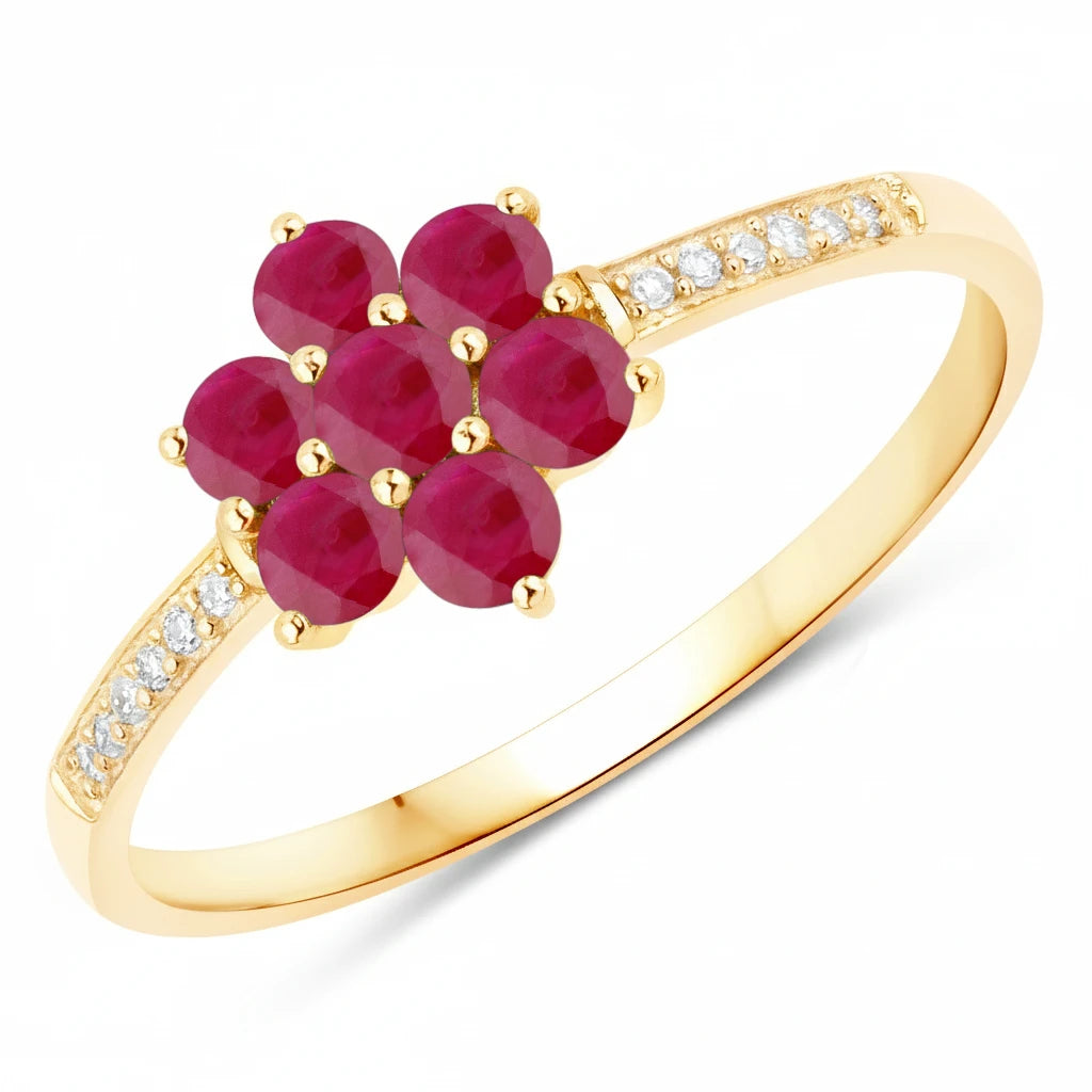 Dainty Flower Diamond Accent B Ring